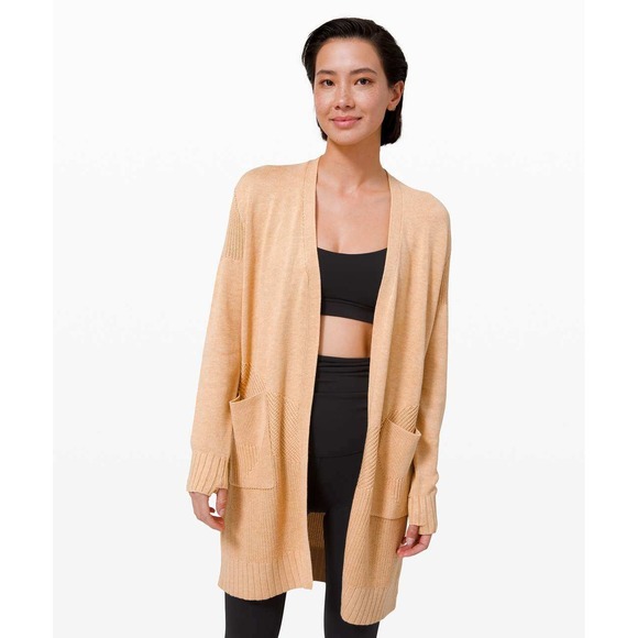 Lululemon Sincerely Yours Wrap Sweater Womens Size Large Cashlu Cashmere Yoga - Picture 1 of 11
